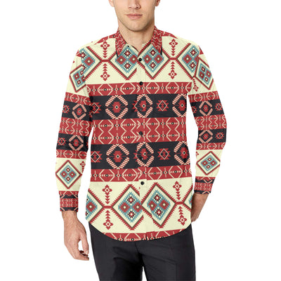 Navajo Pattern Print Design A05 Men's Long Sleeve Shirt