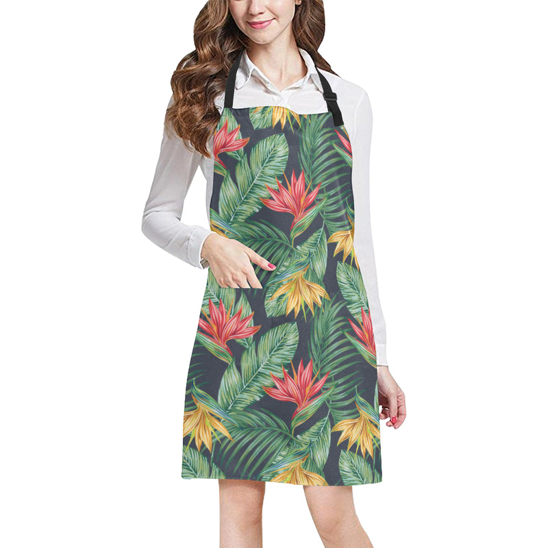 Bird Of Paradise Pattern Print Design BOP09 Apron with Pocket