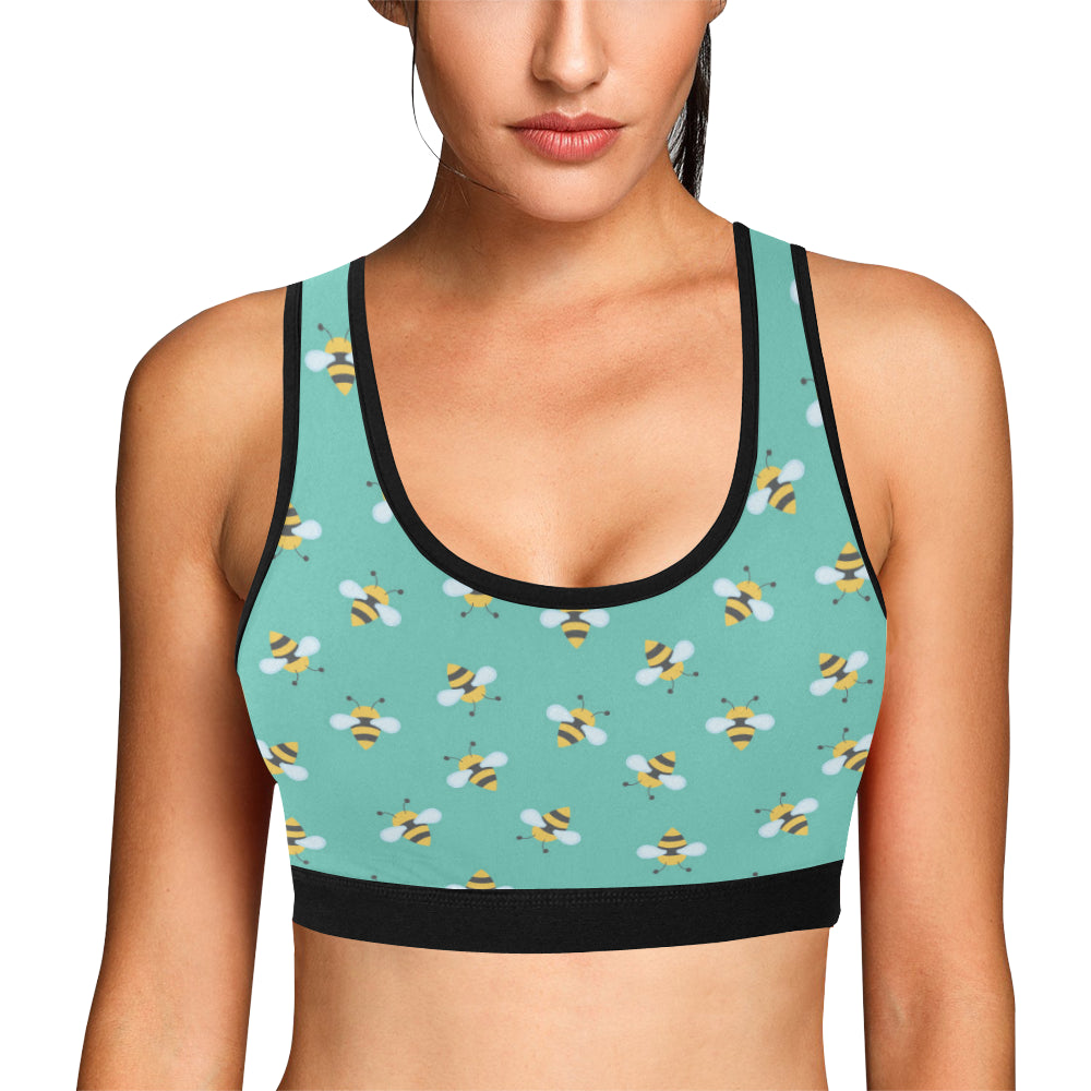 Bee Pattern Print Design 01 Sports Bra