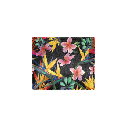 Tropical Flower Pattern Print Design TF015 Men's ID Card Wallet