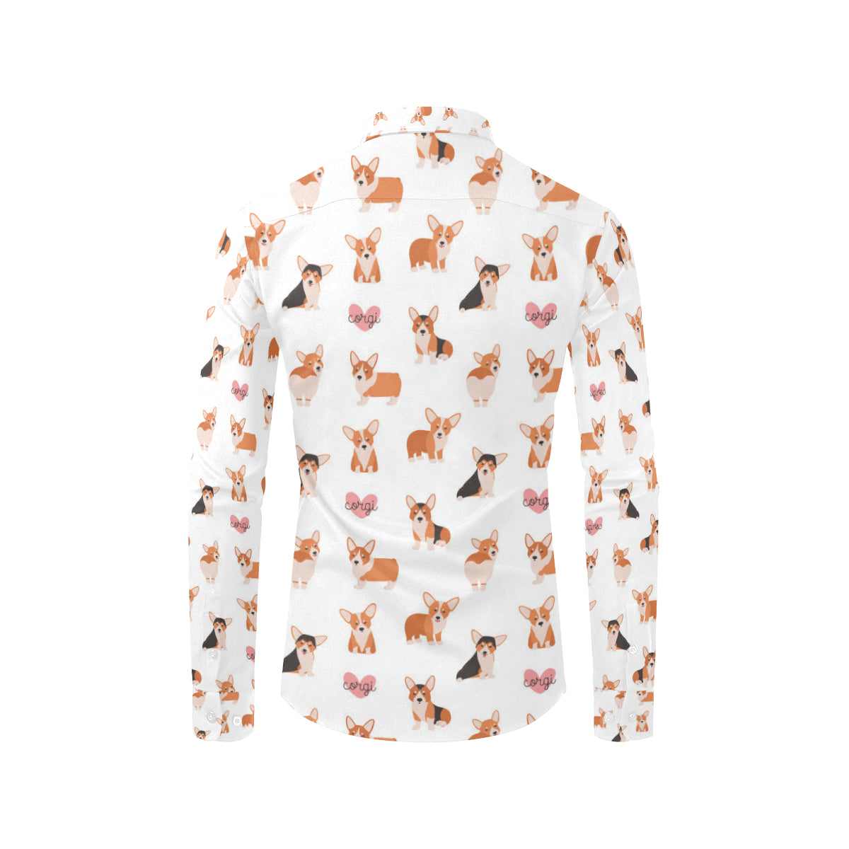 Cardigan Welsh Corgis Pattern Print Design 02 Men's Long Sleeve Shirt