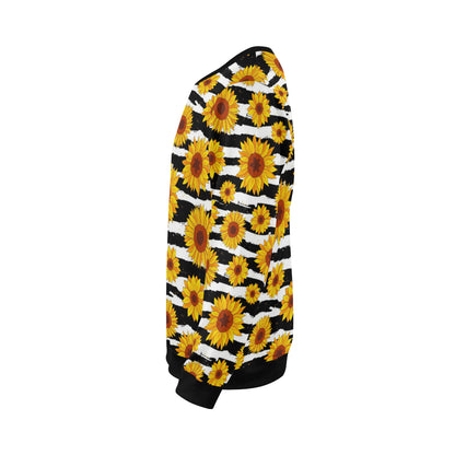 Sunflower Pattern Print Design SF010 Men Long Sleeve Sweatshirt