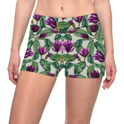 Magnolia Pattern Print Design MAG07 Yoga Shorts