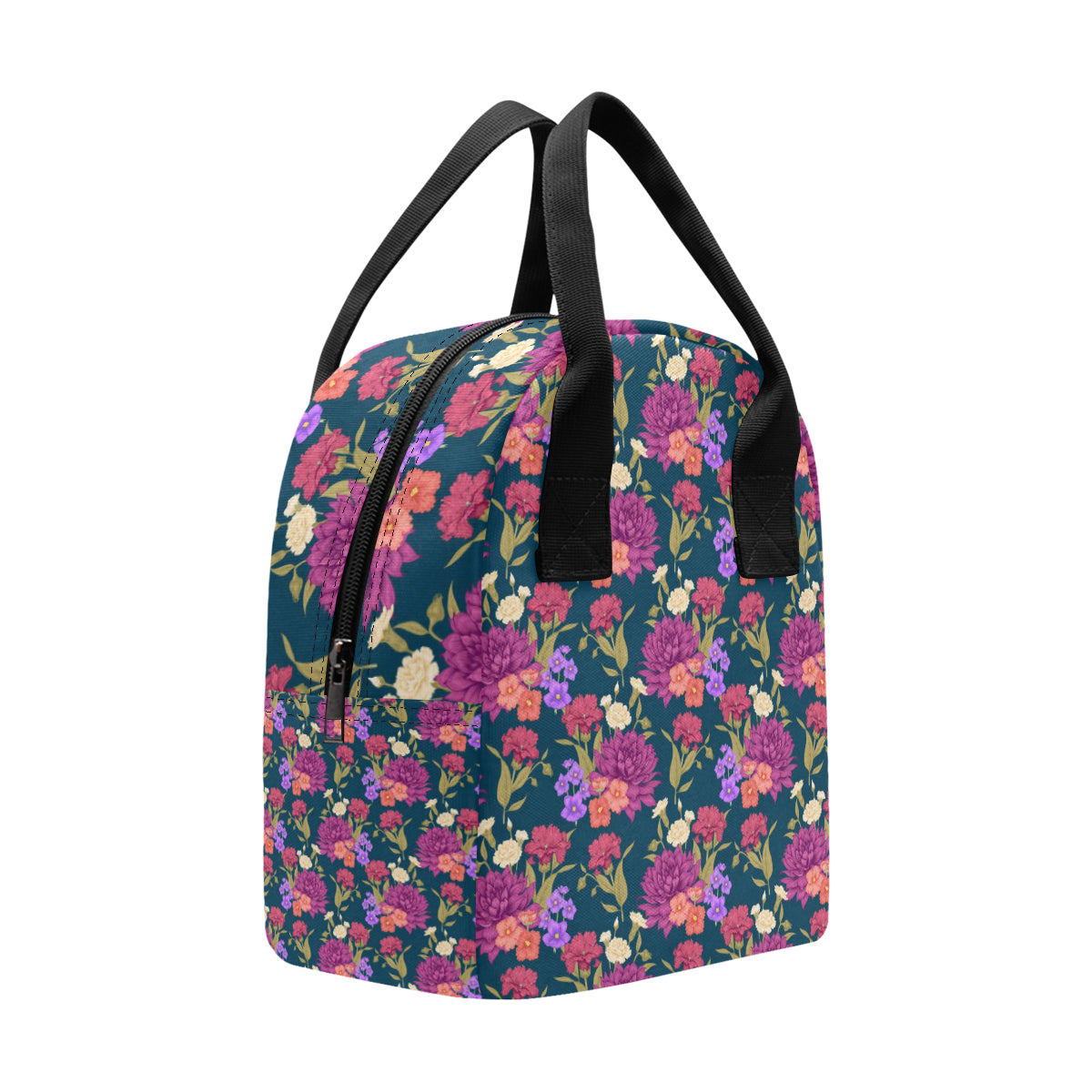 Dahlia Pattern Print Design DH01 Insulated Lunch Bag