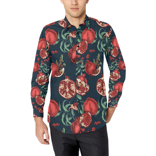 Pomegranate Pattern Print Design PG04 Men's Long Sleeve Shirt