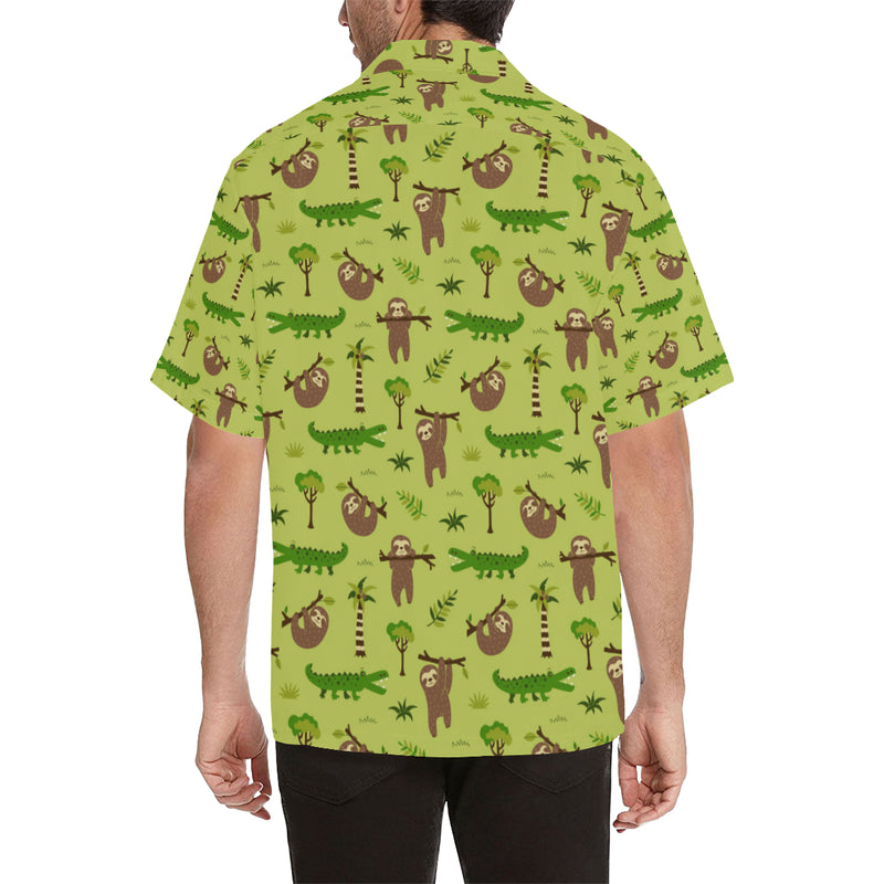 Alligator Pattern Print Design 04 Men's Hawaiian Shirt