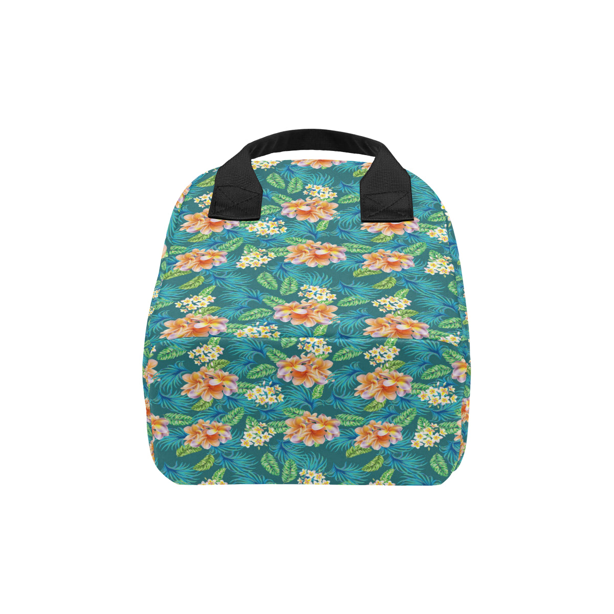 Plumeria Tropical Flower Design Print Insulated Lunch Bag