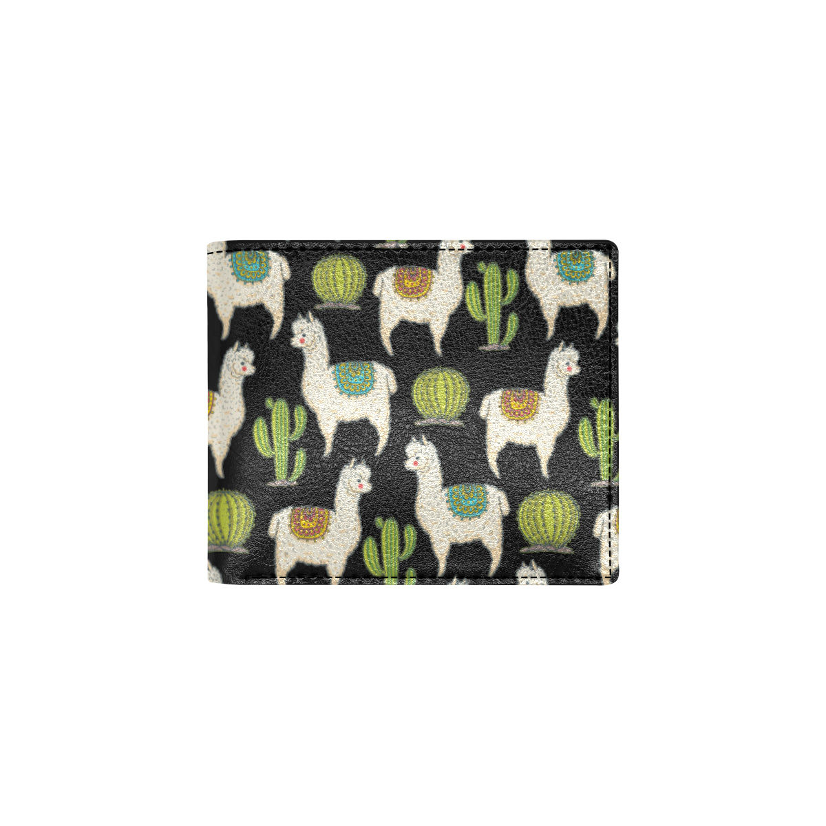 Alpaca Cactus Pattern Print Design 07 Men's ID Card Wallet