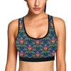 lotus Boho Pattern Print Design LO04 Sports Bra