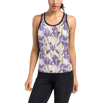 Iris Pattern Print Design IR02 Women's Racerback Tank Top