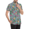 Cactus Colorful Print Pattern Men's Short Sleeve Button Up Shirt