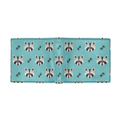Raccoon Pattern Print Design A01 Men's ID Card Wallet