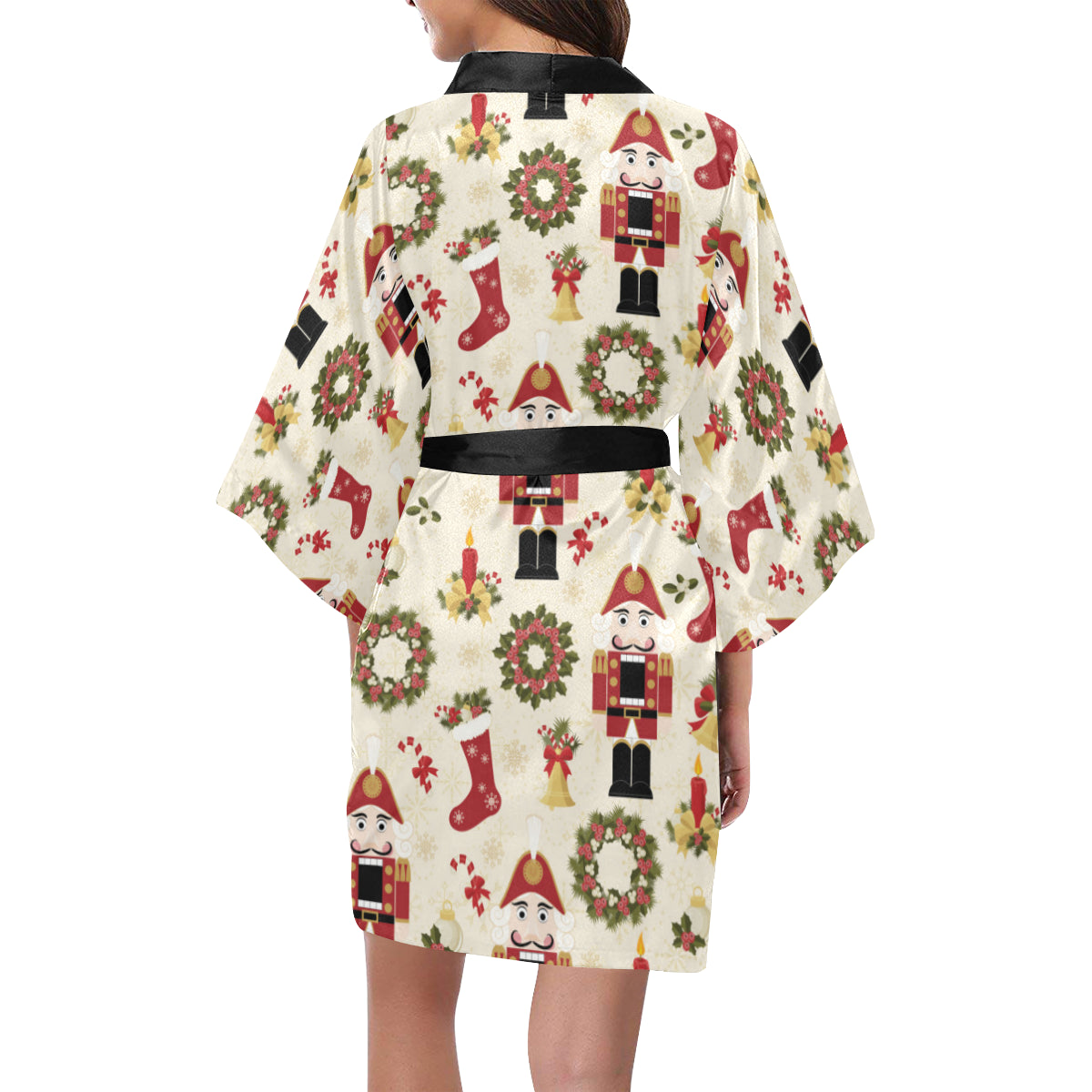 Nutcracker Pattern Print Design A01 Women's Short Kimono