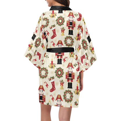 Nutcracker Pattern Print Design A01 Women's Short Kimono