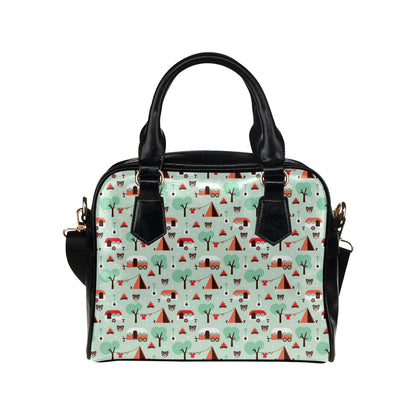 Camper Tent Pattern Print Design 01 Shoulder Handbag
