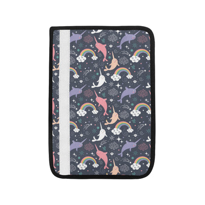 Narwhal Pattern Print Design 01 Car Seat Belt Cover