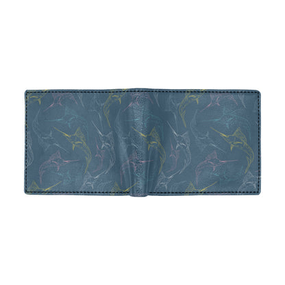 Swordfish Pattern Print Design 02 Men's ID Card Wallet