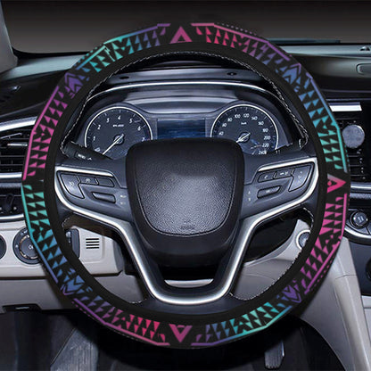 Tribal aztec Dark Multicolor Steering Wheel Cover with Elastic Edge
