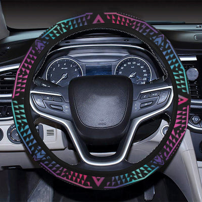 Tribal aztec Dark Multicolor Steering Wheel Cover with Elastic Edge