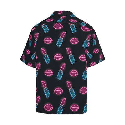 Lipstick Color Neon Pattern Print Design 03 Men's Hawaiian Shirt