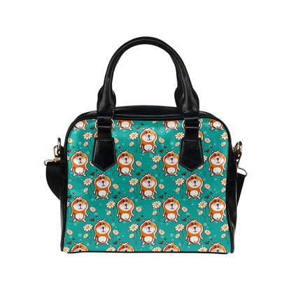 Hamster Pattern Print Design 01 Shoulder Handbag