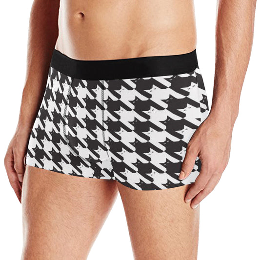 Cat HoundstoothPattern Print Design 01 Men's Boxer Briefs
