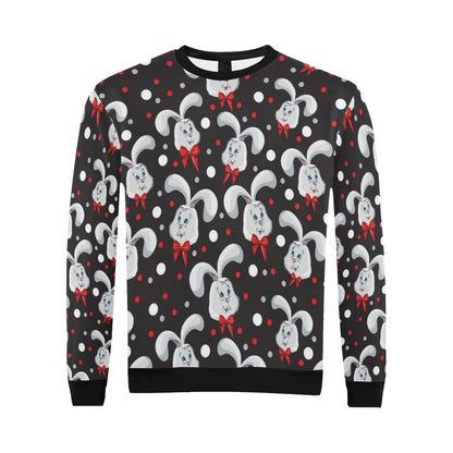 Rabbit Pattern Print Design RB012 Men Long Sleeve Sweatshirt