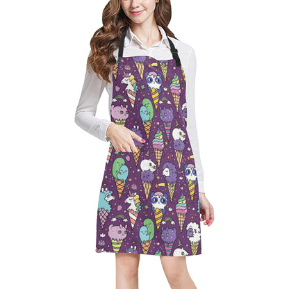 Ice Cream Pattern Print Design IC07 Apron with Pocket