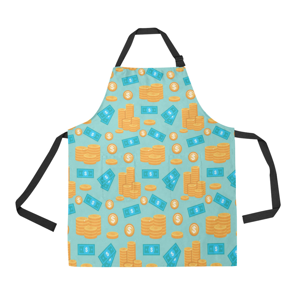 Money Pattern Print Design 03 Apron with Pocket