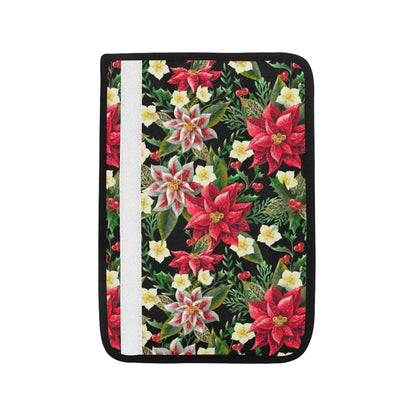 Poinsettia Pattern Print Design POT05 Car Seat Belt Cover