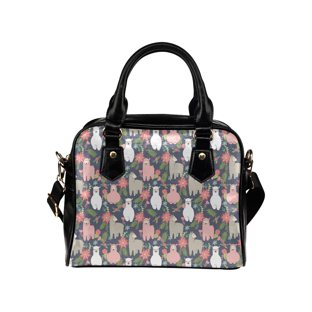 Alpaca Pattern Print Design 03 Shoulder Handbag