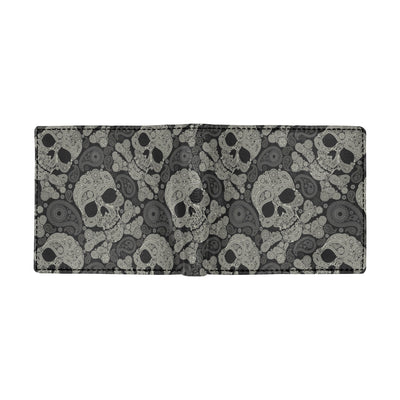 Paisley Skull Pattern Print Design A01 Men's ID Card Wallet
