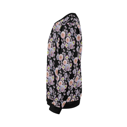 Dahlia Pattern Print Design DH012 Men Long Sleeve Sweatshirt