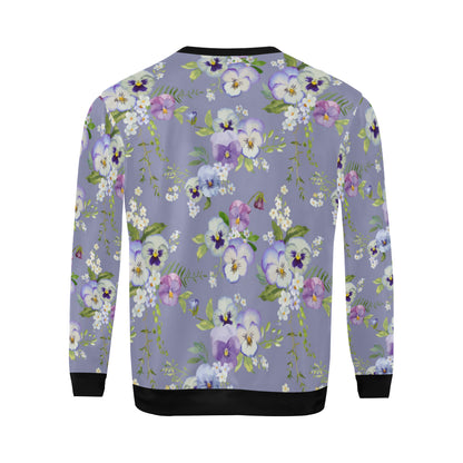 Pansy Pattern Print Design PS05 Men Long Sleeve Sweatshirt