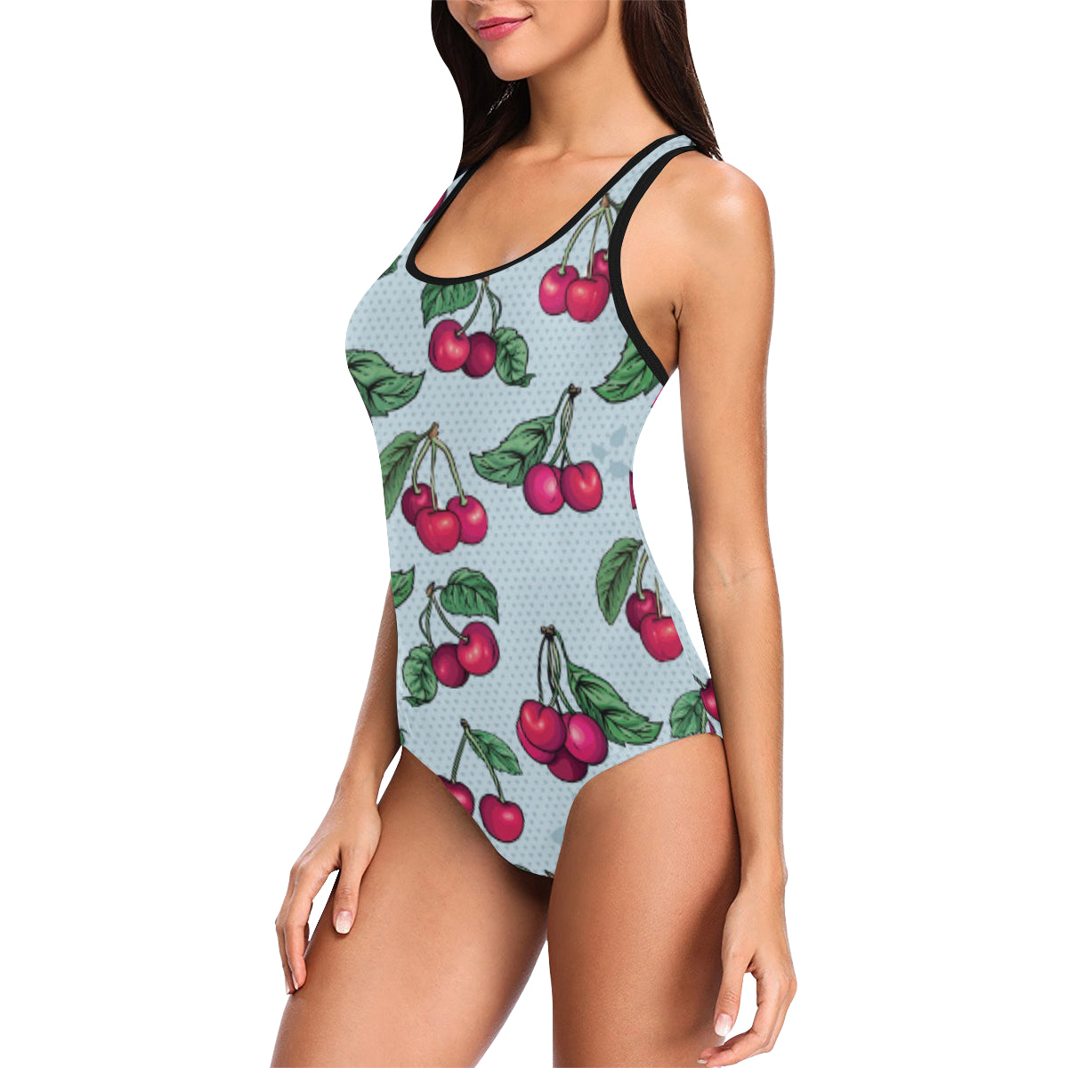 Cherry Pattern Print Design CH01 Women Swimsuit