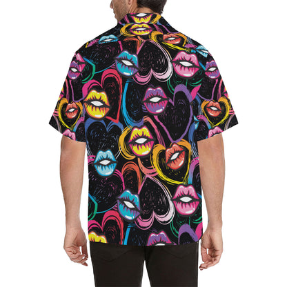 Pop Art Lip Pattern Print Design A03 Men's Hawaiian Shirt
