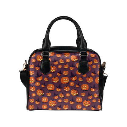 Halloween Pumpkin Pattern Print Design 03 Shoulder Handbag