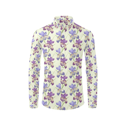 Iris Pattern Print Design IR08 Men's Long Sleeve Shirt