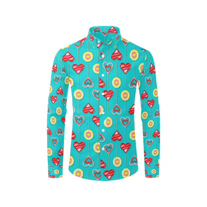Lollipop Pattern Print Design LL06 Men's Long Sleeve Shirt