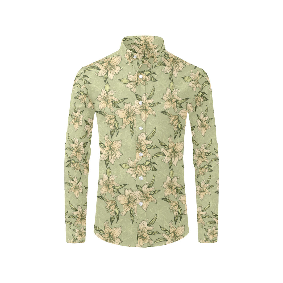 Lily Pattern Print Design LY06 Men's Long Sleeve Shirt
