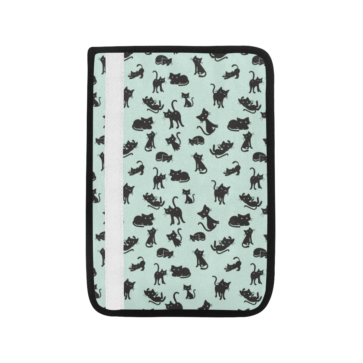 Black Cat Pattern Print Design 04 Car Seat Belt Cover