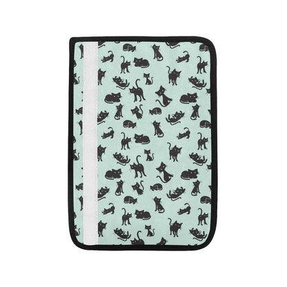 Black Cat Pattern Print Design 04 Car Seat Belt Cover