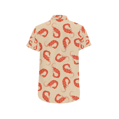 Prawn Pattern Print Design 02 Men's Short Sleeve Button Up Shirt