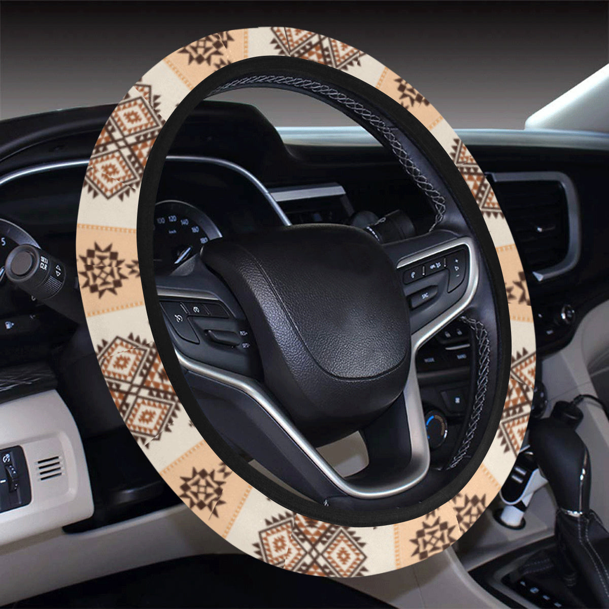 Native Classic Pattern Print Steering Wheel Cover with Elastic Edge