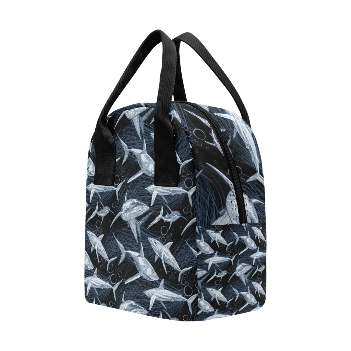 Shark Print Pattern Insulated Lunch Bag