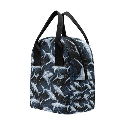 Shark Print Pattern Insulated Lunch Bag