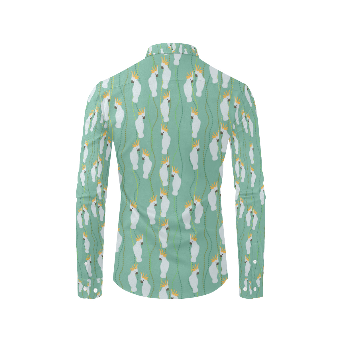 Cockatoo Pattern Print Design 01 Men's Long Sleeve Shirt