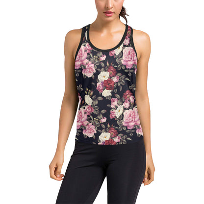 Rose Pattern Women's Racerback Tank Top