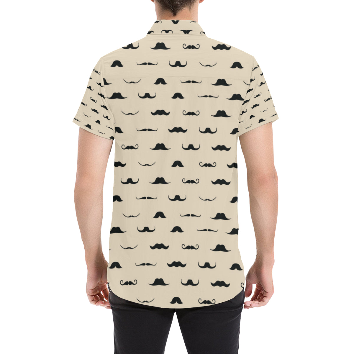 Mustache Pattern Print Design A03 Men's Short Sleeve Button Up Shirt