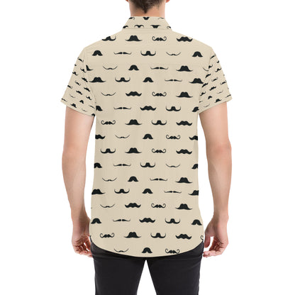 Mustache Pattern Print Design A03 Men's Short Sleeve Button Up Shirt